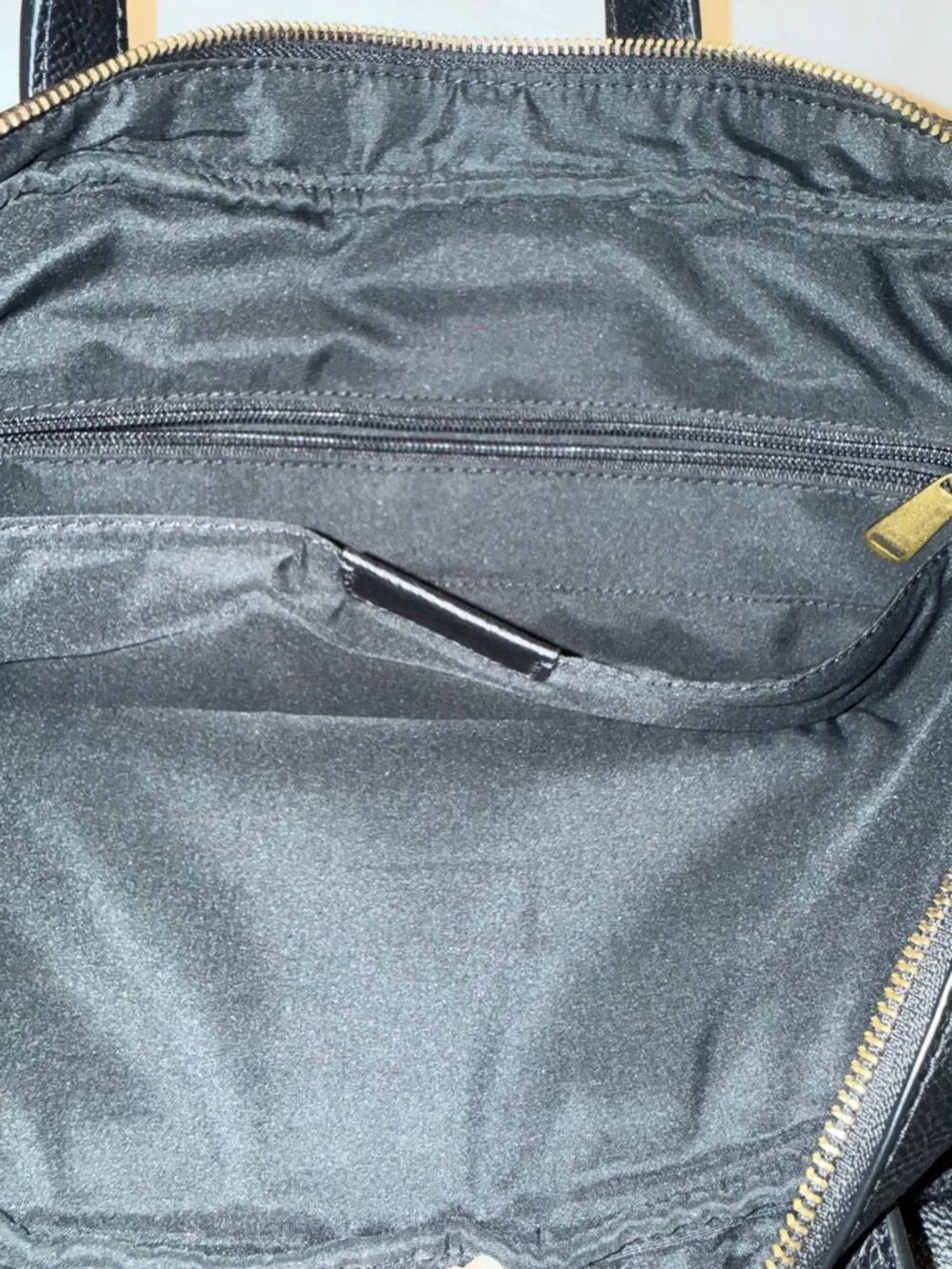 Fossil Black Pebble Leather soft-side Briefcase Computer Bag EUC
